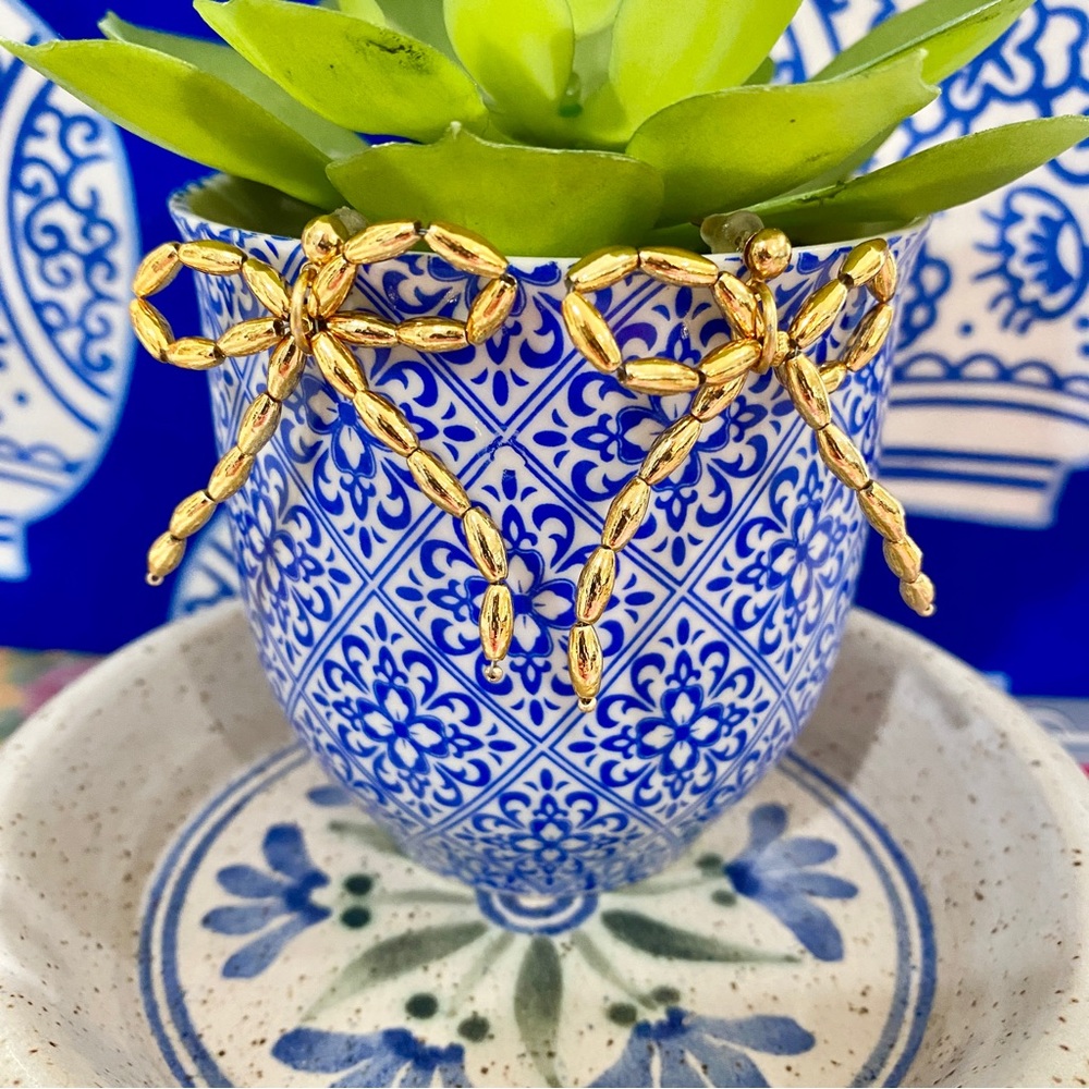 Golden Lowcountry Bow Earrings